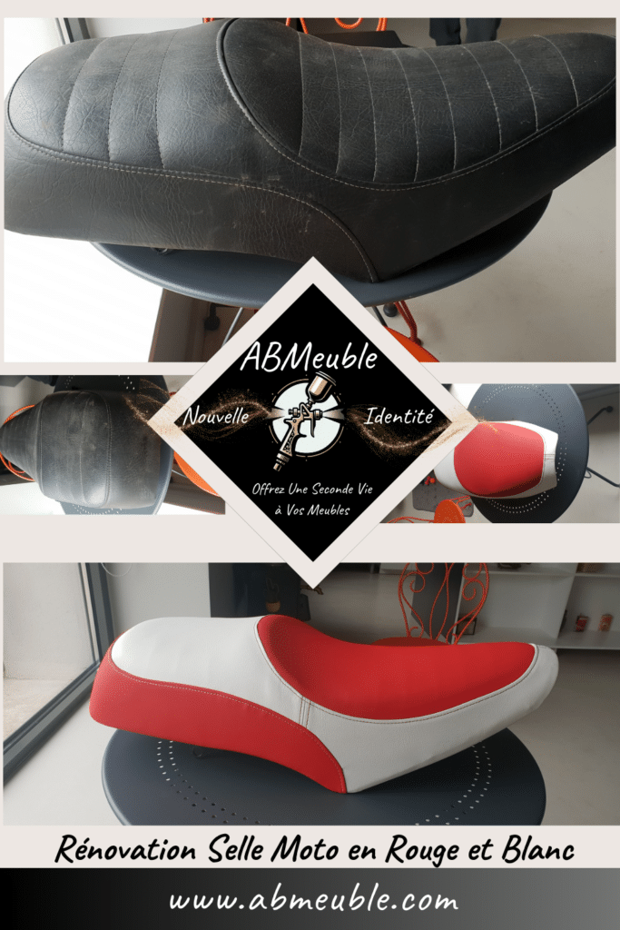 Rénovation Selle Moto en Rouge et Blanc